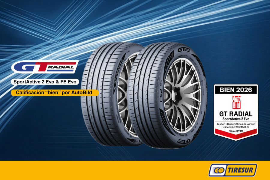 GT Radial SportActive 2 evo y FE2 evo: Rendimiento Certificado por AutoBild | Tiresur